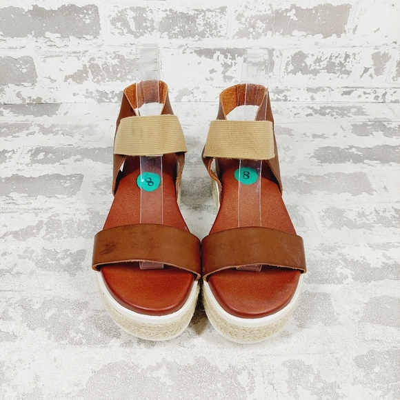 Mia Nedra Platform Espadrille Brown Sandal D72 - Picture 6 of 10